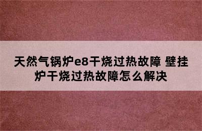 天然气锅炉e8干烧过热故障 壁挂炉干烧过热故障怎么解决